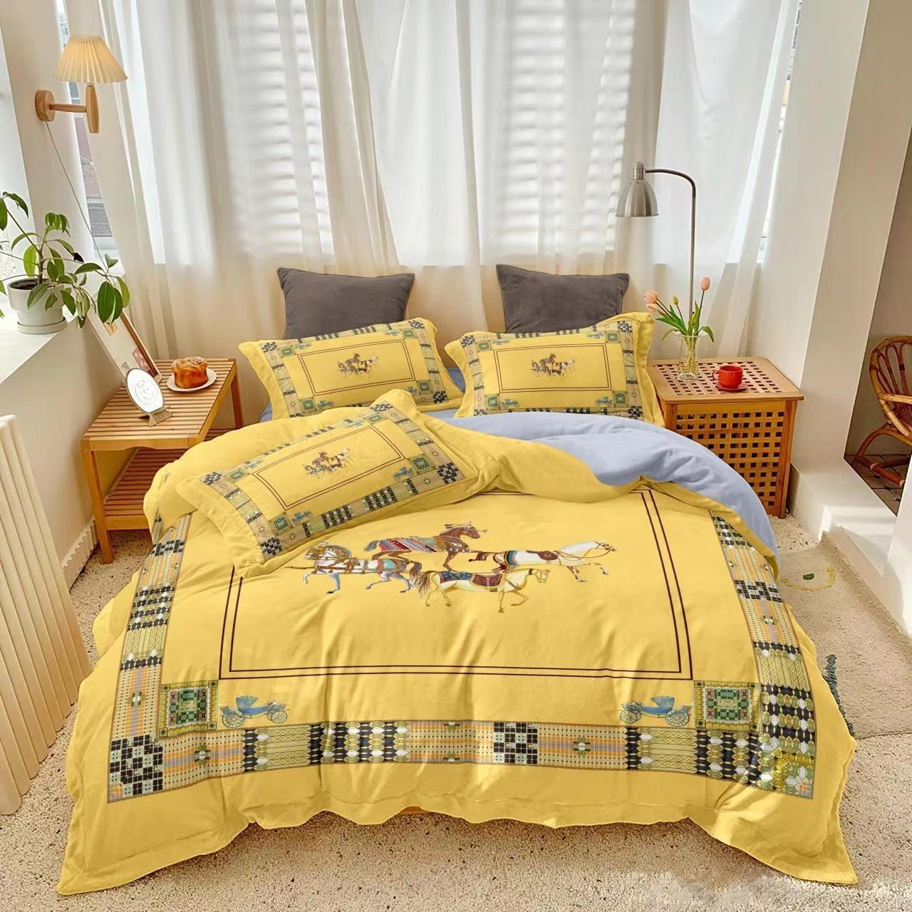 Комплект постельного белья Египетский хлопок семейный TIS05-223 код1098