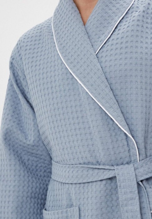 Герман (синий) XL Халат вафельный