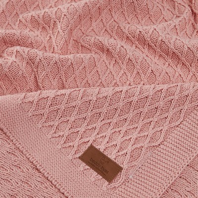 Вязаный плед Snowdrop (ВВ 3070) розовый 