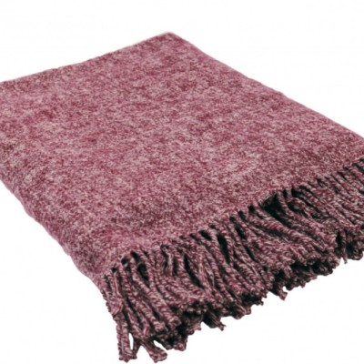 Плед шерсть мериноса бордовый 1-1 100% шерсть 140 х 200 см